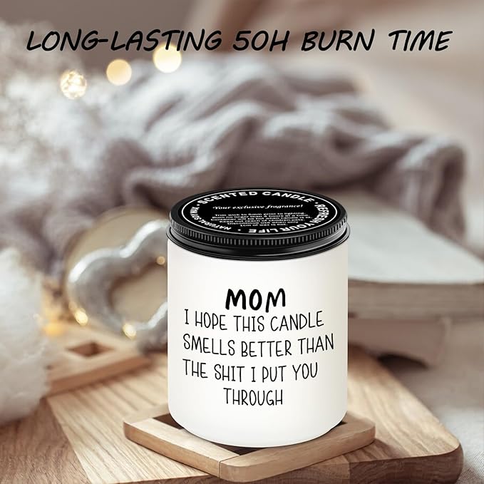 Homsolver Mothers Day Gifts from Daughter Son,Birthday Gifts for Mom, Her, Mother (mom i Hope This Candle-White) - Bloomnest
