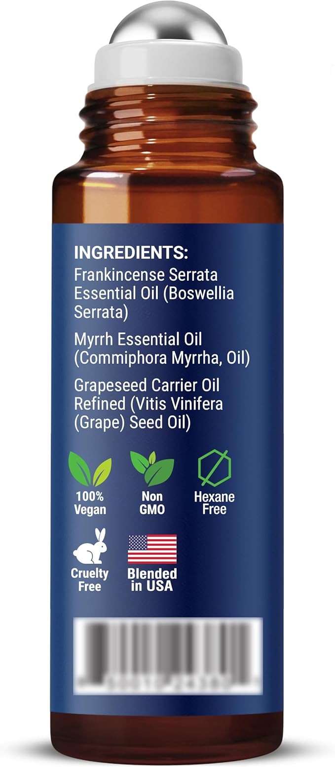Frankincense & Myrrh Essential Oil Roll-On 10ml - 100% Pure, Natural Oil for Aromatherapy & Skin Care - Nexon Botanics - Bloomnest