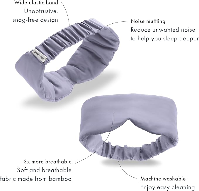 Infinity Travel - Bamboo Sleep Mask - Silky Soft Eye Mask - Comfortable - 100% Light Blocking Night - Machine Washable (Purple) - Bloomnest
