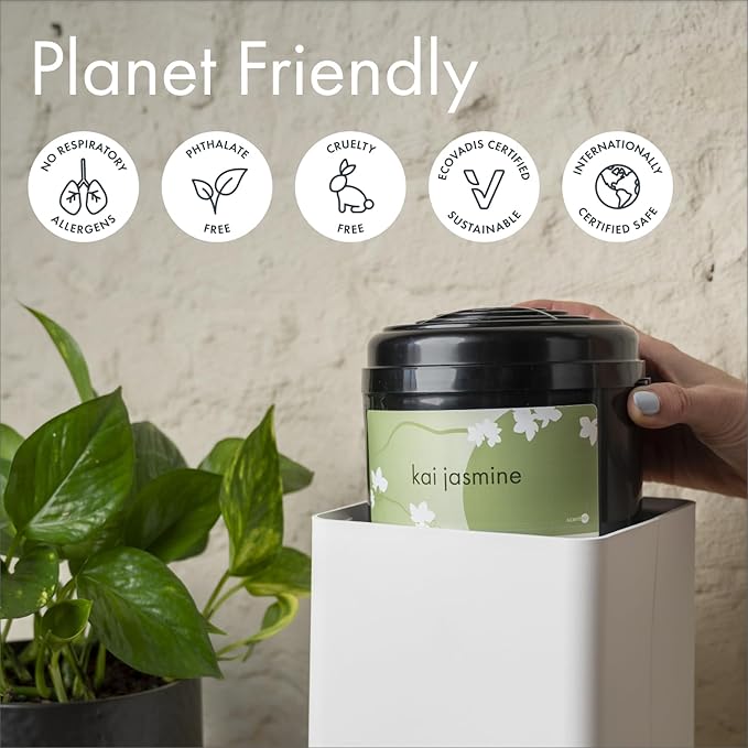 ScentAir Whisper Home | White Diffuser Machine, Scents up to 800 Sq. Ft Room, Compatible with Alexa & Google, WiFi & Bluetooth Enabled - ScentAir Cartridge Golden Bamboo