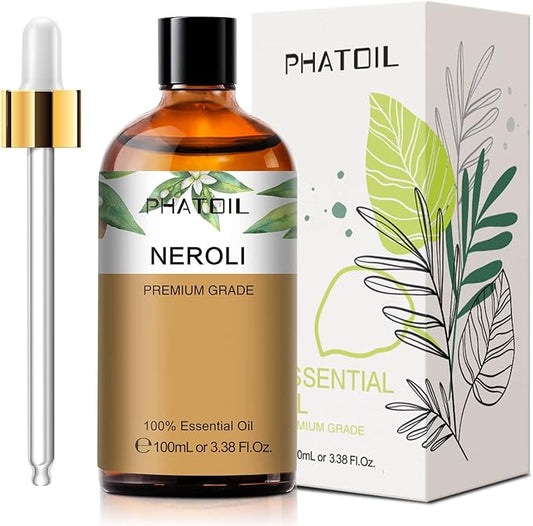 Neroli 3.38fl.oz Essential Oil, PHATOIL Pure Aromatherapy Oils for Diffuser, Humidifier, Perfect for DIY Soap, Candle, Bath Bombs Making(100ml) - Bloomnest