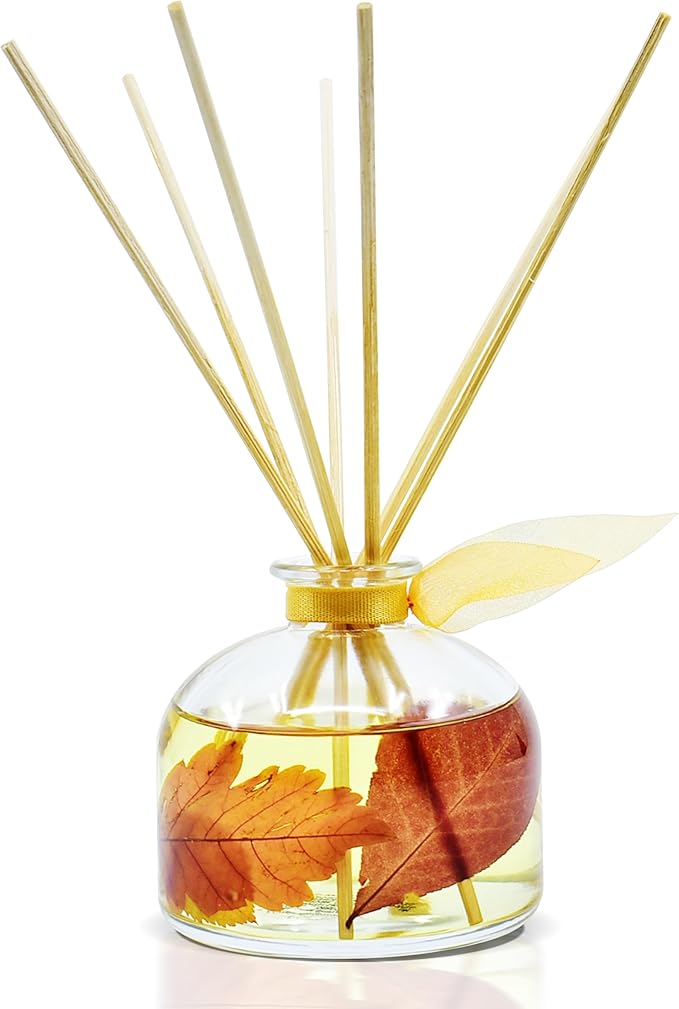 LOVSPA Reed Diffuser Set, Sugar & Spice Scented Oil Diffuser with Sticks, Home Fragrance Accessories for Bathroom Shelf Decor, Aroma Diffusers for Home or Office Fall Decor, USA Made