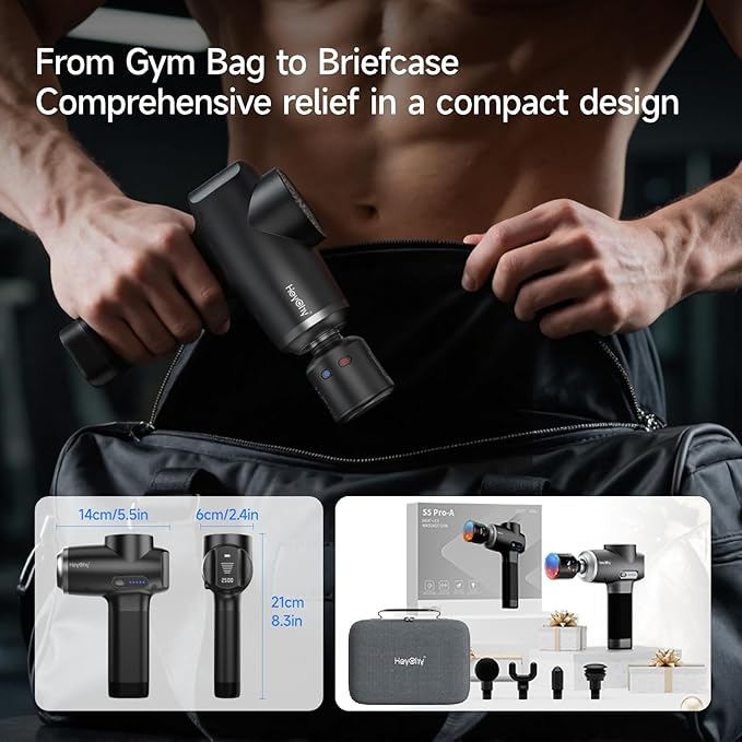 Percussion Massage Gun Deep Tissue with Heat and Cold, Portable Handheld Muscle Massager, Percussion Back Body Masajeador 12mm Amplitude for Athletes, Runner, Gifts for Men Women - Bloomnest