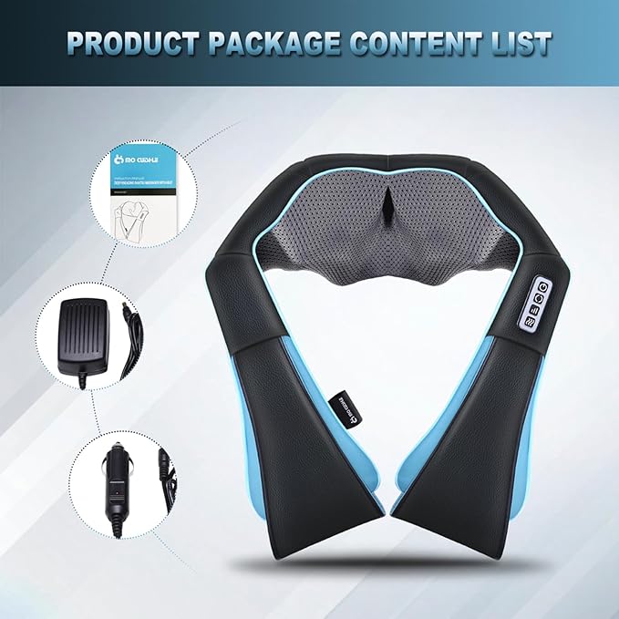 Mo Cuishle Shiatsu Back Shoulder and Neck Massager with Heat, Electric Deep Tissue 4D Kneading Massage, Best Gifts for Women Men Mom Dad, Fathers Day, Mothers Day, Christmas Gifts - Bloomnest