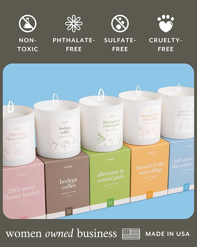 Literie NJ Inspired Scented Candle: I Have a House Down The Shore - Sunscreen & Saltwater Scented, 9oz, 50 Hour Burn, Vegan Soy & Coconut Blend Candle for Home Decor, Gift for Women & Men - Bloomnest