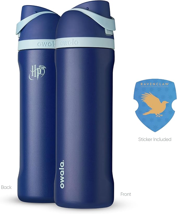 Owala Harry Potter FreeSip Insulated Stainless Steel Water Bottle with Straw, BPA-Free Sports Water Bottle, Great for Travel, 24 Oz, Ravenclaw Owala