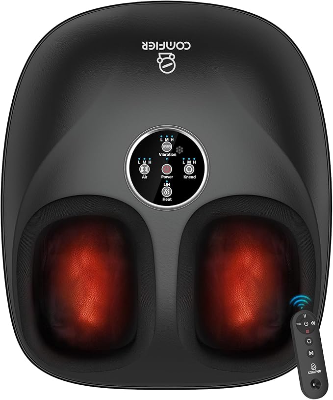 COMFIER FSA Eligible Shiatsu Foot Massager with Heat for Neuropathy Plantar Fasciitis, HSA Heated Electric Foot Massagers, Feet Massager Up to Men Size 13, Christmas Gifts for Men Women - Bloomnest