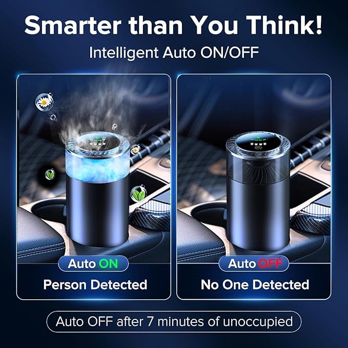 Smart Car Air Freshener & Car Diffuser with Auto On/Off, RGB Light Aroma para Carros for Men, Women, Office & Bedroom（Ocean） - Bloomnest