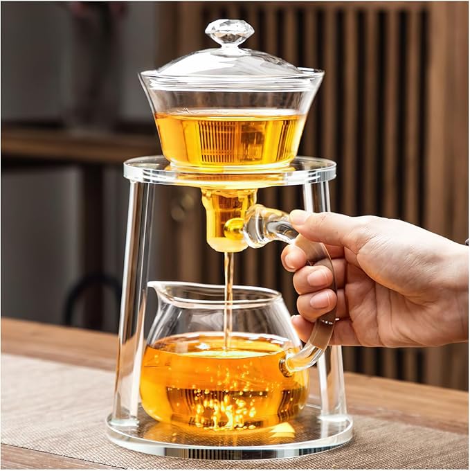 Semi Automatic Tea Set, Lazy Kungfu Tea Set, Lazy Kung Fu Drip Teapot, Magnetic Tea Pot With Magnetic Ball, Heat Resistant Gongfu Glass Teapot Set, Gift For Fathers Day, Thanksgiving Birthdays - Bloomnest