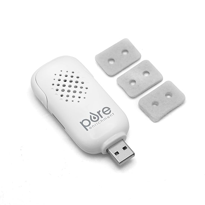Pure Enrichment PureSpa USB Personal Aroma Diffuser - Portable, BPA-Free Essential Oil Diffuser with 3 Aromatherapy Refill Pads - Ideal for Car, Computer, and Travel - Bloomnest