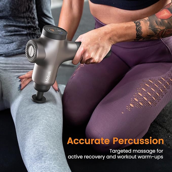 Mebak 3 Massage Gun, Massage Gun Deep Tissue for Athletes, Professional Muscle Percussion Massager, Massager for Shoulder Leg Back Body Pain Relief, Quiet Portable Sport Tool, Gifts for Him - Bloomnest