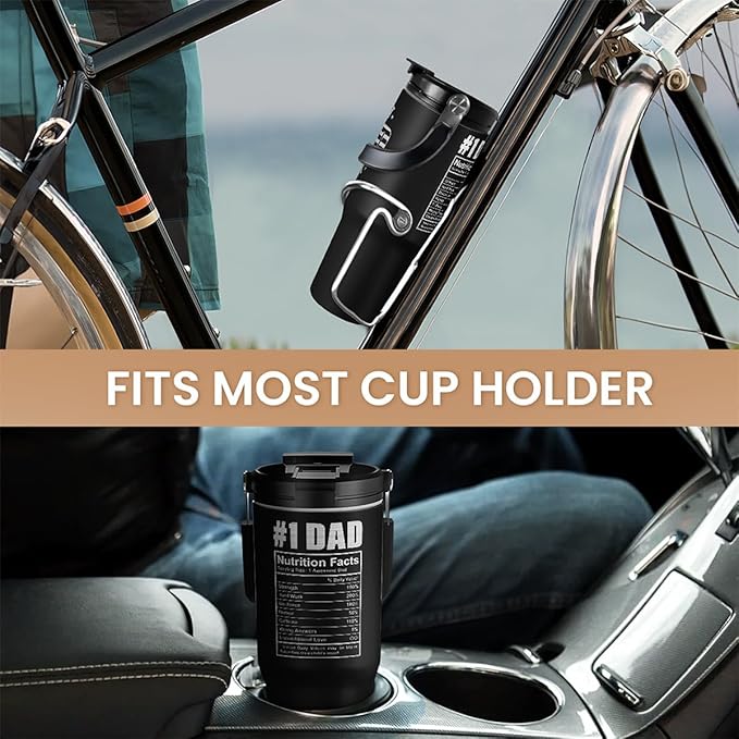 Best Dad Ever Tumbler 30oz with Carry Handle, Stainless Steel Insulated Tumblers Travel Cup with Flip Straw Lid, Gifts for Dad from Daughter Son, Dads Gift for Birthday Christmas Fathers Day - Bloomnest