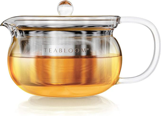 Teabloom Kyoto 2-in-1 Tea Kettle and Tea Maker – Glass Teapot with Removable Loose Tea Filter – Tea Connoisseur's Choice - Bloomnest