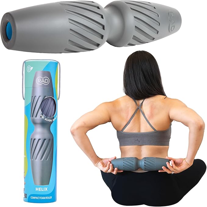 RAD Helix – Compact High-Density Exercise Foam Roller – Deep Tissue Myofascial Release for Back, Quads, Hamstrings & More – Muscle Recovery Tool for Stretching & Mobility - Bloomnest