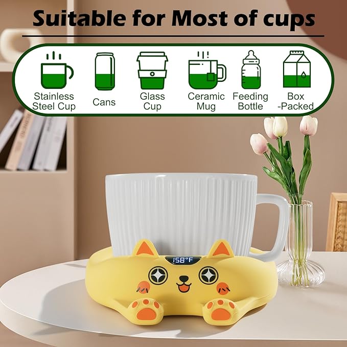 PUSEE Coffee Mug Warmer Auto Shut Off, 3 Temp Coffee Warmer for Desk, Candle Warmer Plate Safely Melt The Candle Releases Scents,Enjoy Your Warm Coffee Tea,Coffee Gifts for Women Men - Bloomnest