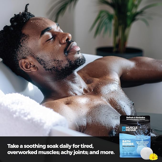 Magnesium Epsom Salt Bath Bombs - Fast-Absorbing Muscle Soak for Post-Workout Recovery - Bath Bombs for Sore Muscles and Pain- Tranquil Foot Soak Bombs - Athletic Recovery Bath - 2 Packs - Bloomnest