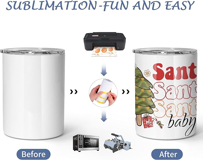 AGH 12 oz Sublimation Tumblers, 6 Pack Straight Tumbler with Lid and Straw, White Flat Cups - Bloomnest