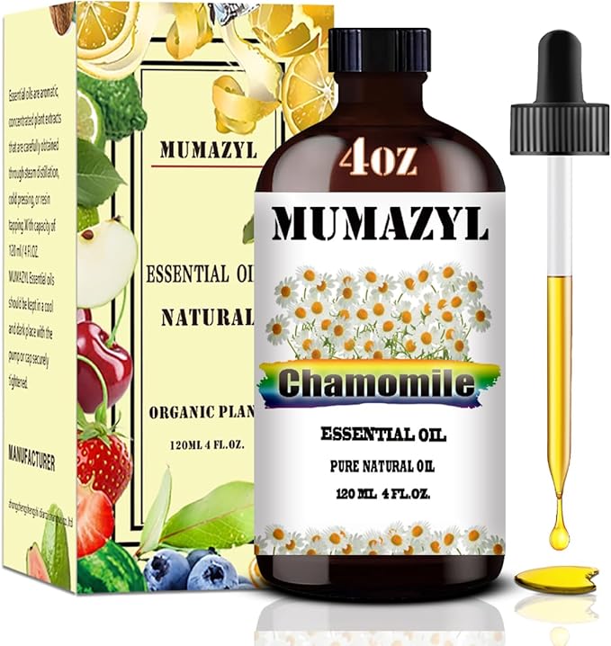 Chamomile Essential Oil, Chamomile Oil 4 Fl Oz 120ML for Diffuser Humidifier Yoga Cleaning DIY Candle Soap Making Essential Oils - Bloomnest