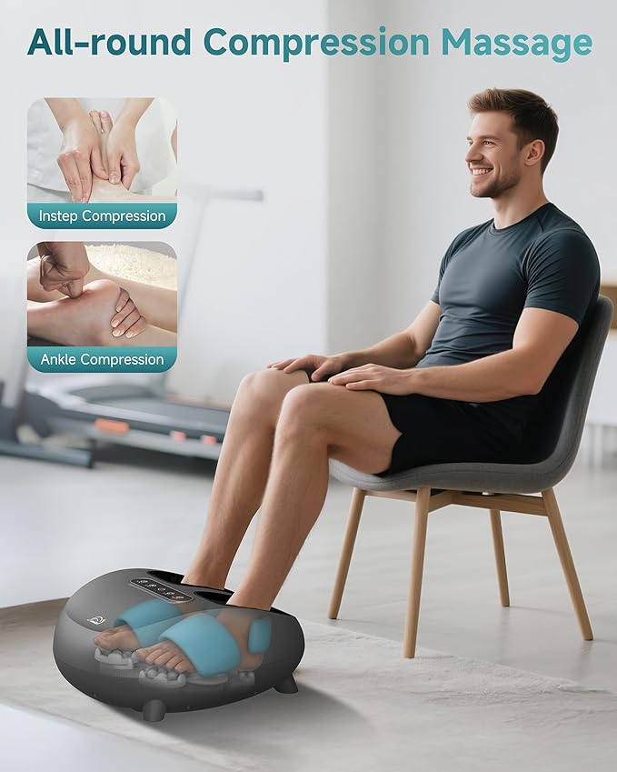 Foot Massager with Heat Compression Kneading Rolling Shiatsu Feet Massager for Plantar Fasciitis Neuropathy, Large Size 14" Remote Control Foot Heater/Heated Feet Warmer Gifts/Presents for Women,Men