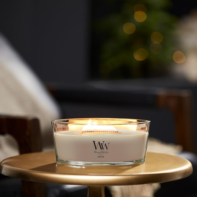 WoodWick Fireside™ Holiday Candle Gifts for Women and Men, 16 oz Ellipse Candle with Crackling Wick - Bloomnest