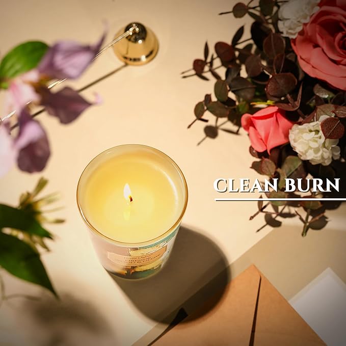 HomeLights 1-Wick Candles for Home Scented - 6.7oz Soy Wax Blend Candle Long-Lasting Fragrance, Industrial Chic Home Decor and Housewarming Gifts, Fireside Wood & Glow - Bloomnest