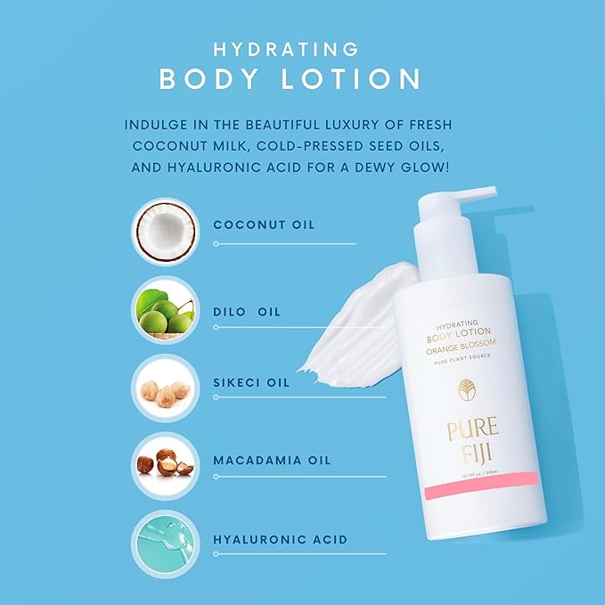 PURE FIJI Hydrating Body Lotion, Orange Blossom (10.14 Fl.Oz /300ml)