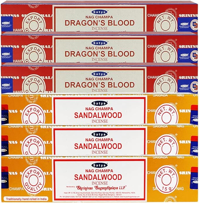 Dragons Blood Sandalwood Incense Sticks & Holder Bundle Variety Pack from House of Nag Champa Incense Sticks and Trumiri TRUMIRI