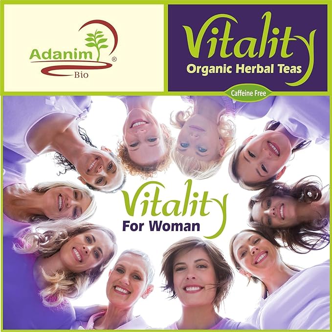 Adanim Bio Vitality Organic Tea Sampler Gift Set Box (8 Flavors Herbal Tea Variety Pack, 64 Individual Tea Bags) Caffeine Free Tea Sets, Assorted Tea Set, Tea Gifts for Tea Lovers - Bloomnest