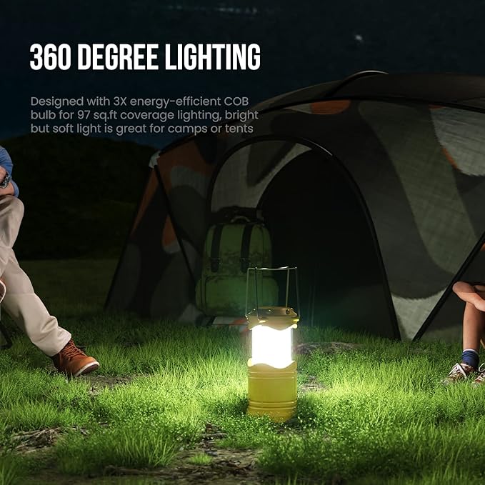 Lichamp LED Camping Lantern, 4 Pack Battery Powered Flashlight for Power Outages, Portable Collapsible Hanging Light Essential for Home, Outdoor, Emergency Lamp Survival Kit Gear for Hurricane, Yellow - Bloomnest