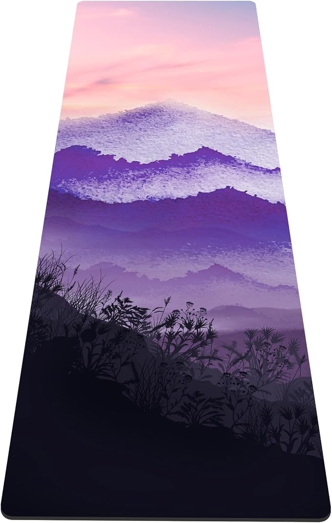 nuveti Yoga Mat Print Extra Thick TPE Non Slip Fitness Exercise Mat with Carrying Bag,72"x24" Extra Thick 6MM Exercise & Workout Mat for Yoga, Pilates Fitness and Floor Exercises - Bloomnest
