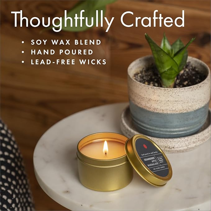 ScentAir Tin Candle - 3 oz. Soy Wax Blend Candle Hand Poured in Small Batches, Up to 20-Hour Burn Time, Seasonal Holiday Scent, Sage & Pomegranate - Bloomnest