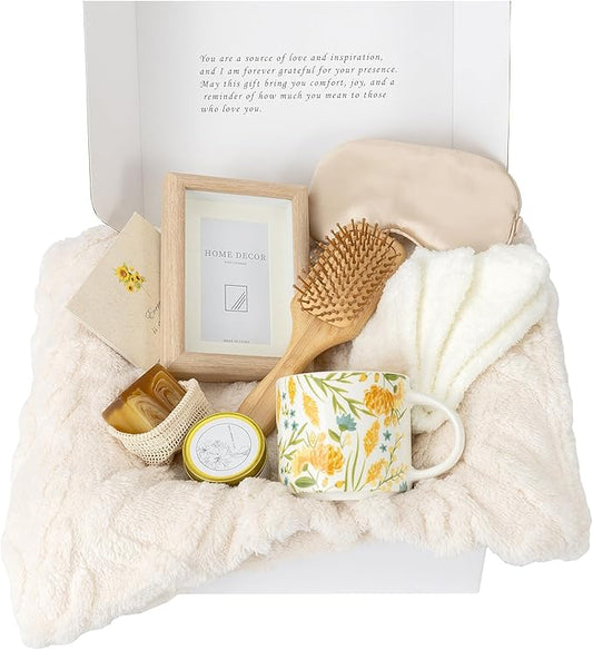 Foldifyzen Birthday gifts for women, Get well soon gift baskets,care package with sunflower coffee mug,sunflower pattern gift box to color as unique gift baskets for women. - Bloomnest