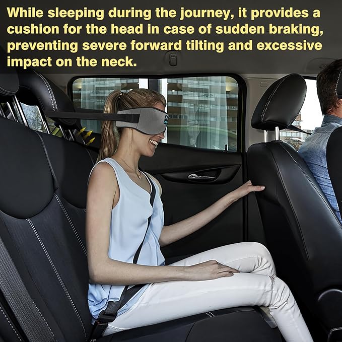 Joythink Sleep Headphones Headband Sleep Mask Eye Mask 3D Deep Bluetooth for Sleeping Blackout Washable Music Eye Cover with Speaker Microphones Gray - Bloomnest