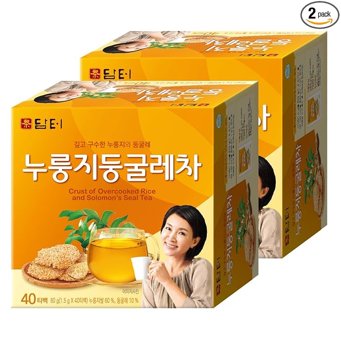 Damtuh Korean Roasted Rice & Solomon’s Seal Tea – Traditional Herbal Tea - Caffeine-Free, Sugar-Free, Non-Caloric, 40 Tea Bags (1.5g each, Pack of 2) - Bloomnest