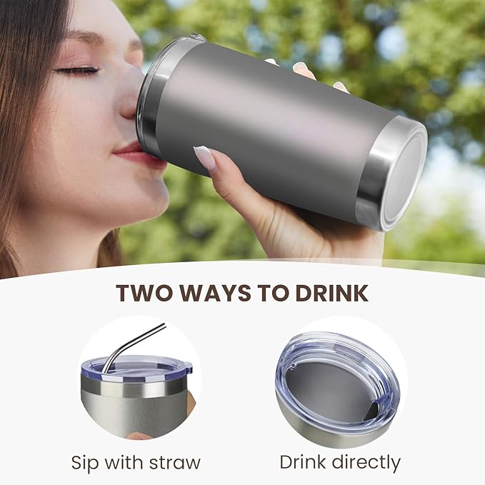MEWAY 20oz Tumbler 12 Pack Double Wall Vacuum Insulated Travel Mug Bulk, Stainless Steel Tumblers with Lid and Straw, Durable Powder Coated Coffee Cups for Cold & Hot Drinks (Cold Gray, 12) - Bloomnest