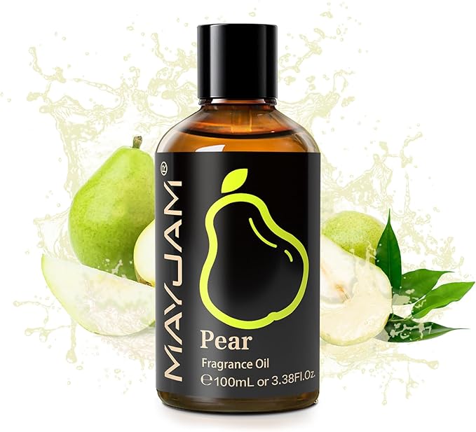 MAYJAM 100ML/3.38FL.OZ Pear Fragrance Oils with Glass Dropper, Essential Oils for Diffusers for Home, Long Lasting Scented Oils for Diffusers Soap Candle Making - Bloomnest