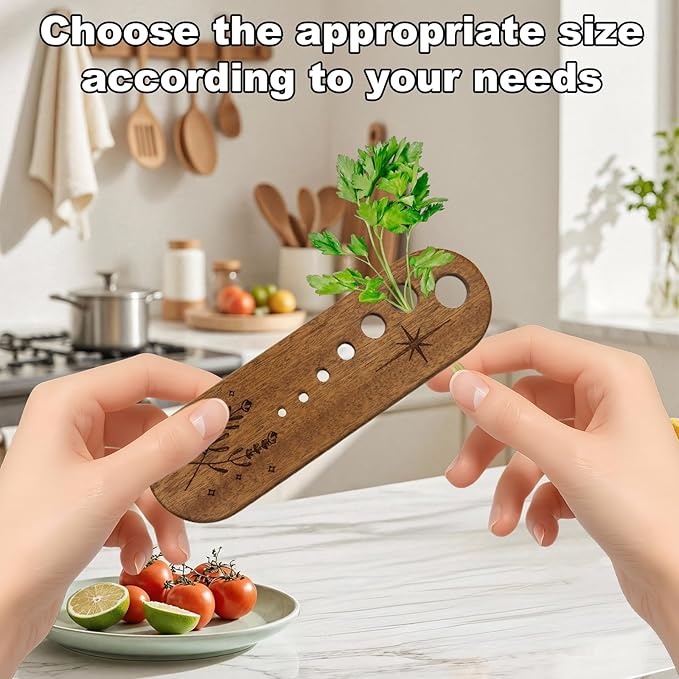 Wooden Vegetable Splitter Comes with a Cleaning Brush, Fun Kitchen Gadgets, Exquisite Herb Stripper Bowl Gifts for the Kitchen Suitable for Home Use & Chefs - Bloomnest