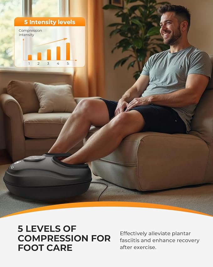 CooCoCo Upgraded Foot Massager with Heat, FSA Eligible Shiatsu Feet Massager for Plantar Fasciitis, Foot Warmer with Kneading, Rolling, Compression, Foot Massage Machine for Women Men Mom Dad - Bloomnest