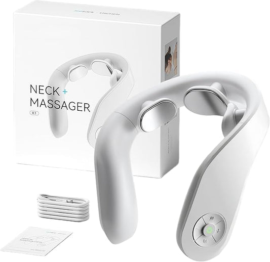 Neck Massager with Heat - Deep Tissue Pain Relief, Promote Muscle Relaxation, 3 Heat Settings, 4 Modes &15 intensities, Ergonomic Design, Gifts for Men Women