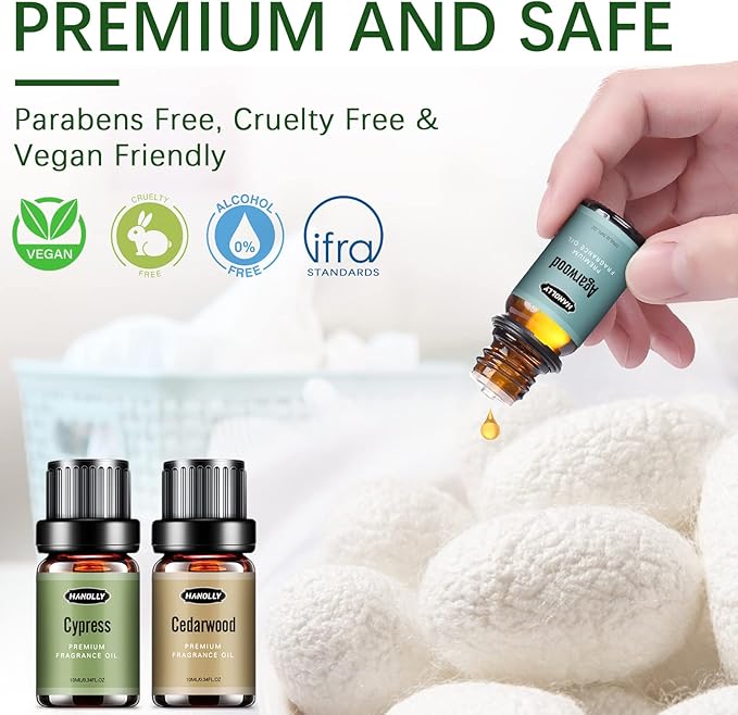 Woody Essential Oils Set, Woody Scents Fragrance Oil Aromatherapy Essential Oils Kit for Diffuser (6x10ML) - Sandalwood, Cedarwood, Teakwood, Agarwood, Cypress, Forest Pine Aromatherapy Oils - Bloomnest