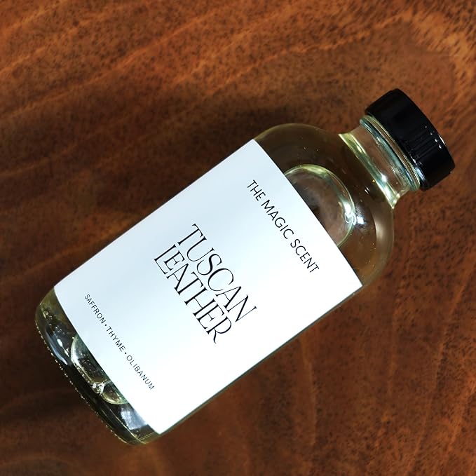 The Magic Scent Tuscan Leather Diffuser Oil - Hotel & Home Luxury Scents - Diffuser Oil Scents for Home Designed for Use in All Diffusers - 8.5 fl oz, 250 mL - Bloomnest