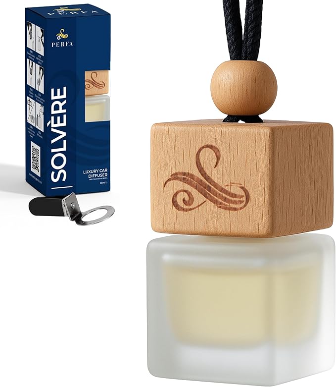 Solvere Diffuser with Vent Clip | Strong Automotive Freshener Long Lasting | Powerful Car Fresheners for Men with Odour Eliminating Technology | Luxury Air Freshener by Perfa - Bloomnest