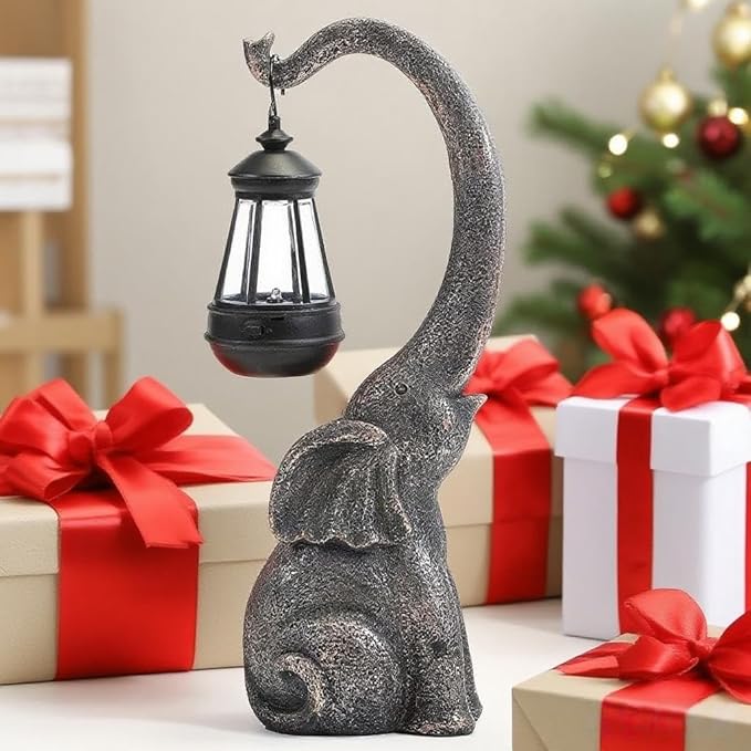 Elephant Garden Statue Solar Lights Outdoor Garden Decor for Outside Patio Home Porch Balcony, Yard Art Lawn Ornaments Elephant Decor Birthday Gifts for Women Mom Grandma Animal Lovers - Bloomnest