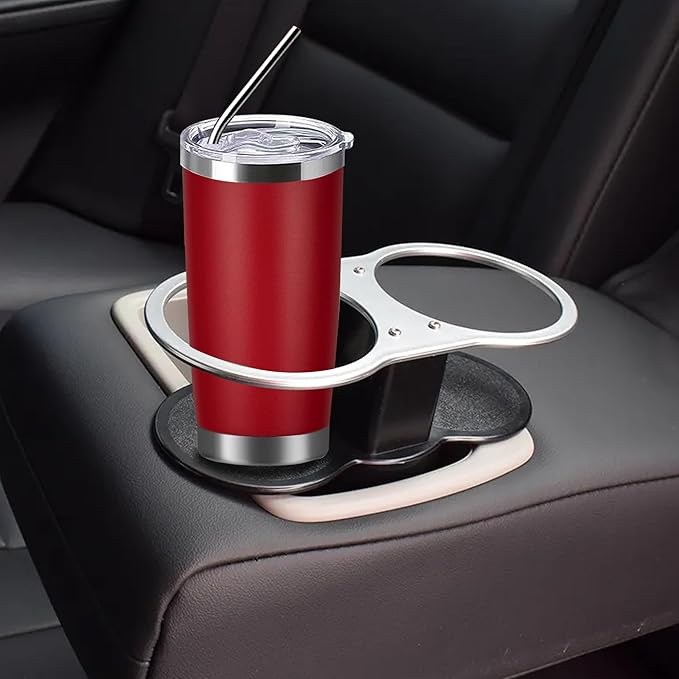 20oz insulted tumblers stainless steel cup Tumbler Bulk with push Lid, and metal straw powder coated coffee cup for cold and hot drinking (48, red) - Bloomnest