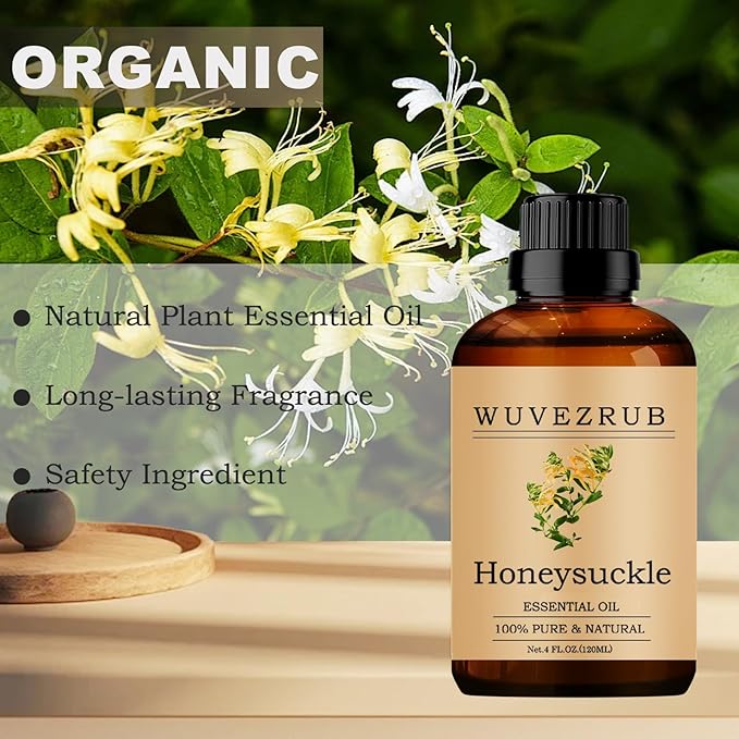 Honeysuckle Essential Oils, 120ML Pure and Natural Essential Oil for Aromatherapy Diffuser - Honeysuckle /4 Fl Oz - Bloomnest