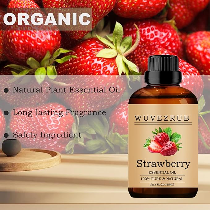 Strawberry Essential Oils, 120ML Pure and Natural Essential Oil for Aromatherapy Diffuser - Strawberry /4 Fl Oz - Bloomnest