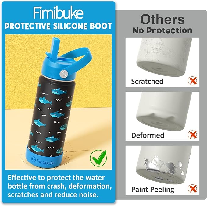 Fimibuke Kids Insulated Water Bottle, 18oz BPA FREE 18/8 Stainless Steel Kids Cup with Straw Travel Tumbler Double Wall Vacuum Leak Proof Toddler Water Bottle for School Boys Girls(1 Pack, Game) - Bloomnest