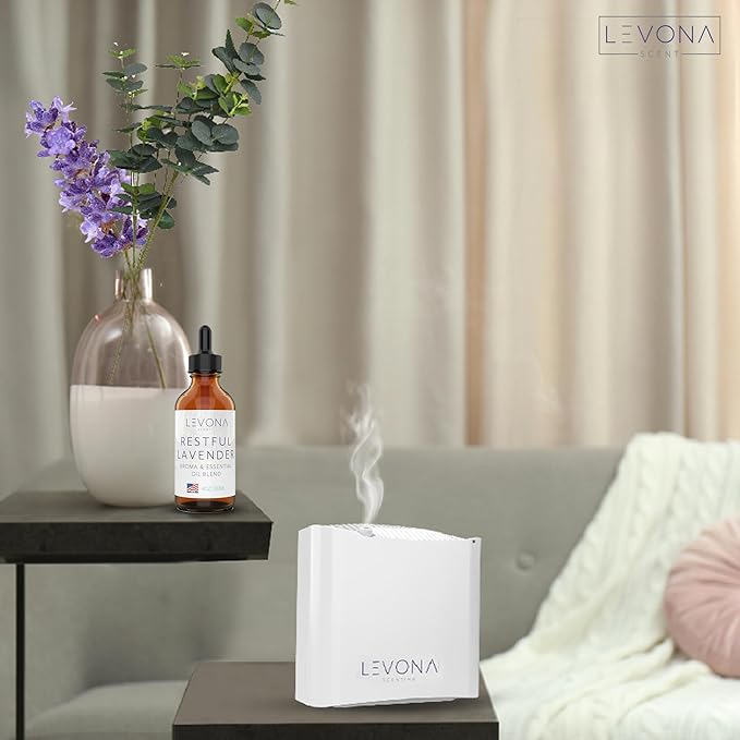 Levona Scent Essential Oils - Scents for Home, Hotel & Office Use - Perfect for Home Diffuser & Humidifiers - Aroma Fragrance Oil, Ideal for Massage, Relaxation, and Spa - Restful Lavender, 120ml - Bloomnest