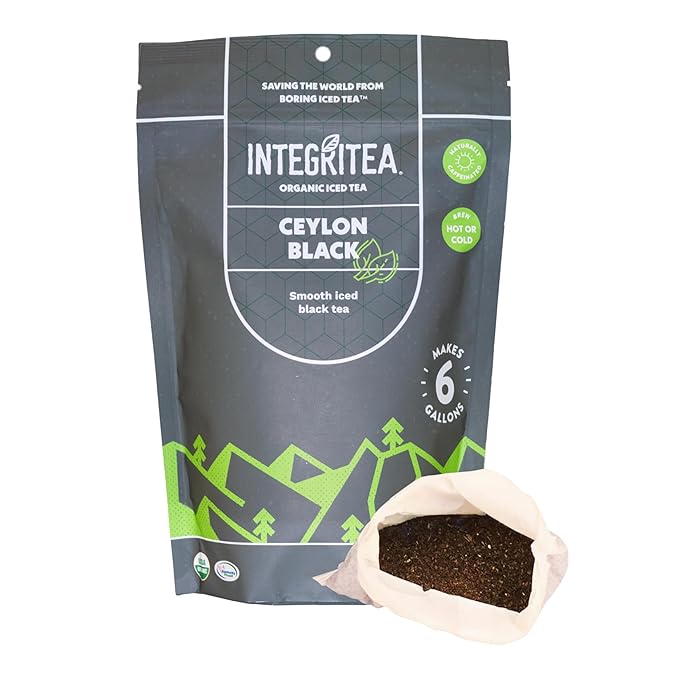 IntegriTEA Ceylon Black Cold Brew Black Tea Bags - 6-Bag Unsweetened Iced Tea Pack for 6 Gallons of Tea - Cold or Hot Brew Organic Iced Black Tea Bags - Bloomnest