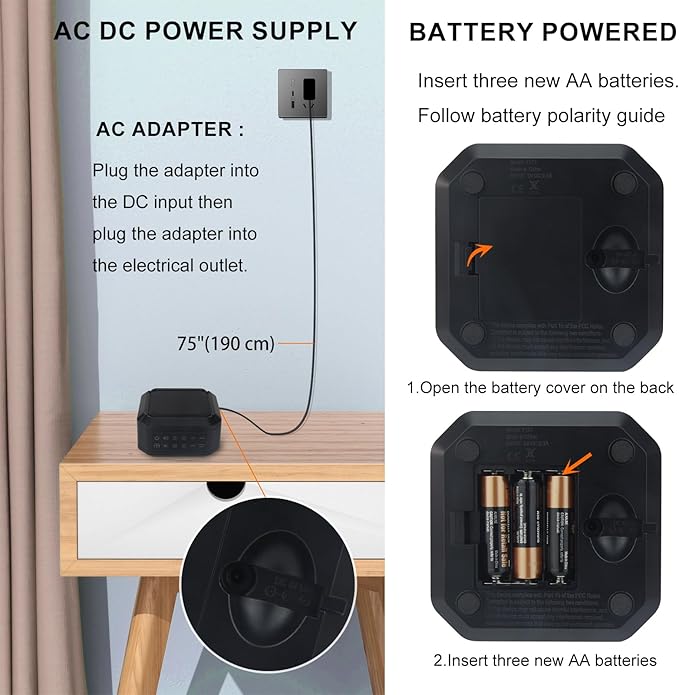 LUXSWAY White Noise Machine, Sleep Sound Machine with 8 Natural Soothing Sounds, Volume Control & 3 Timers Setting, Memory Function Sound Machine for Baby Kids Adults & Home Office Travel